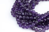 Natural Diamond Cut Amethyst Beads, High Quality in Diamond Cut Faceted Round-8mm- Wholesale Bulk or Single Strand! AAA Quality