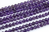 Natural Diamond Cut Amethyst Beads, High Quality in Diamond Cut Faceted Round-8mm- Wholesale Bulk or Single Strand! AAA Quality