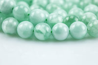 Natural Green Angelite Beads AAA Grade Round - 6mm 8mm 10mm or 12mm - Full 15.5" 15.5 inch strands Smooth Gemstone Beads