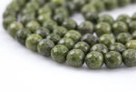 Natural Olivine Green Jasper- High Quality in Faceted Round- 4mm, 6mm, 8mm, 10mm, 12mm-Full Strand 15.5 inch Strand Gemstone Beads