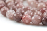 Natural Strawberry Quartz, High Quality in Faceted Round- Full 15.5 Inch Long Strand! Gemstone Beads