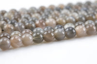 Natural Light Gray Multicolored Rainbow Moonstone Beads. Full Strand, 4mm, 6mm, 8mm, 12mm, or 14mm Beads (A quality) AAA Quality Smooth