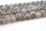 Natural Light Gray Multicolored Rainbow Moonstone Beads. Full Strand, 4mm, 6mm, 8mm, 12mm, or 14mm Beads (A quality) AAA Quality Smooth