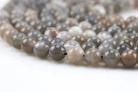 Natural Light Gray Multicolored Rainbow Moonstone Beads. Full Strand, 4mm, 6mm, 8mm, 12mm, or 14mm Beads (A quality) AAA Quality Smooth