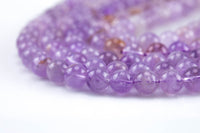 Natural Pink Amethyst, High Quality in Round, 4mm, 6mm, 8mm, 10mm, 12mm. Smooth Gemstone Beads