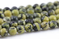 Natural Black Line Yellow Turquoise, High Quality in Faceted Round Gemstone Beads