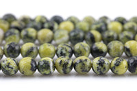 Natural Black Line Yellow Turquoise, High Quality in Faceted Round Gemstone Beads