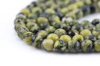 Natural Black Line Yellow Turquoise, High Quality in Faceted Round Gemstone Beads