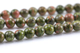 Natural Unakite Unikite Jasper Round, 4mm, 6mm, 8mm, 10mm, 12mm- Full 15.5 Inch Strand- Wholesale Pricing AAA Quality Smooth
