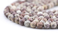 Natural Porcelain Jasper High Quality in Faceted Round Gemstone Beads