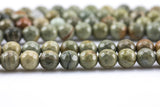 Natural Silver Leaf Jasper, High Quality in Faceted Round- 6mm, 8mm, 10mm, 12mm- Full 15.5 Inch Strand Gemstone Beads