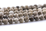 Natural Brown Silver Leaf Jasper, High Quality in Faceted Round- 4mm, 6mm, 8mm, 10mm, 12mm-Full Strand 15.5 inch Strand Gemstone Beads