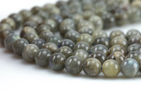 Natural Labradorite Round Full Strand 15.5 inch Strand-6mm, 8mm, 10mm- High Quality Smooth Gemstone Beads