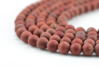 Natural Red Jasper, High Quality in Matte Round,-Full Strand 15.5 inch Strand, 4mm, 6mm, 8mm, 12mm, or 14mm Beads- Smooth Gemstone Beads