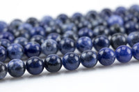 Natural Sodalite Beads AAA Quality, High Quality in Round- 4mm, 6mm, 8mm, 10mm, 12mm- Full 15.5 Inch Strand- Smooth Gemstone Beads