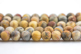 Natural Mexican Crazy Laced Agate Matt Round 4mm, 6mm, 8mm, 10mm, 12mm- Full 15.5 Inch Strand- Gemstone Beads