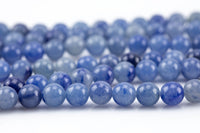 Natural Blue Aventurine Beads Round High Quality 4mm, 6mm, 8mm, 10mm, 12mm- 15.5 Inch Strand AAA Quality AAA Quality Smooth