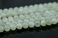 Natural New Mountain Jade, High Quality in Round, 4mm, 6mm, 8mm, 10mm, 12mm, 14mm-Full Strand 16 inch Strand Smooth Gemstone Beads