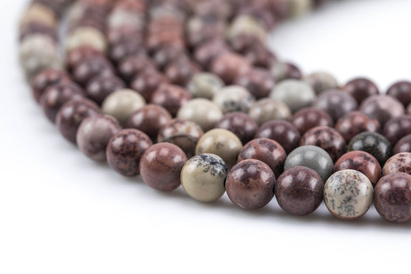 Natural African Artistic Jasper - High Quality in Round, 6mm, 8mm, 10mm, 12mm- -Full Strand 15.5 inch Strand Smooth Gemstone Beads