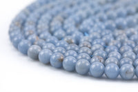 Natural Angelite Beads - Round - 6mm 8mm 10mm or 12mm - Full 15.5" 15.5 inch strands AAA Quality AAA Quality Smooth Gemstone Beads