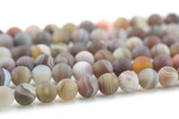 Natural Botswana Agate, High Quality in Matt Round Gemstone Beads