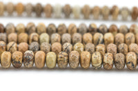 Natural Picture Jasper Faceted Roundel 4mm and 8mm- full 16 inch strand Gemstone Beads