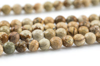 Natural Special Light Picture Jasper Faceted Round 4mm, 6mm, 8mm, 10mm, 12mm, 14mm Gemstone Beads