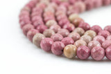 Natural Rhodonite Beads Grade AAA Faceted Round 4mm, 6mm, 8mm, 10mm, 12mm, 14mm AAA Quality Gemstone Beads