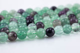 Natural Rainbow Fluorite Beads Fluoride Grade AAA Round, 6mm, 8mm, 10mm, 12mm-Full Strand 15.5 inch Strand AAA Quality Smooth