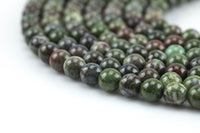 Natural Ruby Caldrite- Round- 6mm, 8mm, 10mm Smooth Gemstone Beads