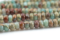 Natural AFRICAN OPAL smooth roundel sizes 6mm, 8mm, 10mm, 12mm- Full 15.5 Inch Strand Smooth Gemstone Beads