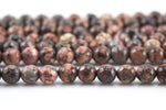 Natural Leopard Skin Jasper, High Quality in Faceted Round- 6mm, 8mm, 10mm, 12mm- Full 15.5 Inch Strand Gemstone Beads