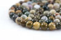 ORIGINAL Ocean Jasper Beads smooth round sizes, 4mm, 6mm, 8mm, 10mm, 12mm - In Full 15.5 inch Strand- AA Quality - Original Stock Very Rare!