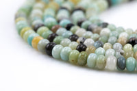 Natural AMAZONITE roundel sizes 6mm, 8mm, 10mm, 14mm- Full 15.5 Inch Strand Smooth Gemstone Beads