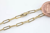 Made in USA Gold Filled Paperclip Chain Super - USA Made, Elongated Oval Chain, Multiple Sizes, Wholesale Low Price, By foot