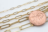 Made in USA Gold Filled Paperclip Chain Super - USA Made, Elongated Oval Chain, Multiple Sizes, Wholesale Low Price, By foot