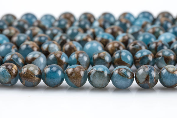 Smooth Aquamarine Mosaic Quartz Beads - Smooth Round AAA Quality AAA Quality