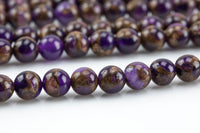 Smooth Purple Mosaic Quartz Beads - Smooth Round AAA Quality AAA Quality