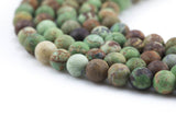 Natural Green Opal Matt Round 4mm, 6mm, 8mm, 10mm, 12mm- Full 15.5 Inch Strand- Gemstone Beads