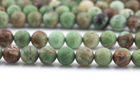 Natural Green Opal Matt Round 4mm, 6mm, 8mm, 10mm, 12mm- Full 15.5 Inch Strand- Gemstone Beads