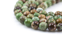 Natural Green Opal Round 4mm, 6mm, 8mm, 10mm, 12mm- Full 15.5 Inch Strand- AAA Quality Smooth Gemstone Beads