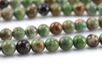 Natural Green Opal Round 4mm, 6mm, 8mm, 10mm, 12mm- Full 15.5 Inch Strand- AAA Quality Smooth Gemstone Beads