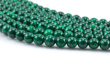 Reconstituted Malachite smooth round sizes 6mm, 8mm, 10mm, 12mm- In Full 15.5 Inch Strand Smooth Gemstone Beads