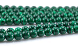 Reconstituted Malachite smooth round sizes 6mm, 8mm, 10mm, 12mm- In Full 15.5 Inch Strand Smooth Gemstone Beads