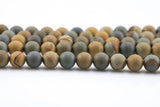 Natural Wild Horse Jasper- Matt Round sizes. 4mm, 6mm, 8mm, 10mm, 12mm- Full 15.5 Inch Strand Gemstone Beads