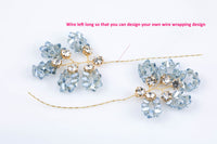 Crystal Wire Wrapped Leaf Design- 30mm- 1 pair per order
