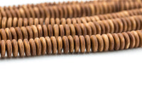 Natural Tan Wood Saucer Shaped Beads - Sold by 15.5" Strands- Large Size Gemstone Beads