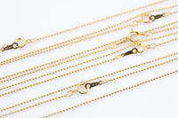 14K GOLD FILLED NECKLACE Chain, Wholesale Delicate Everyday Chain, 1mm Ball Chain Finished Cable Chain with Spring Clasp, High Quality