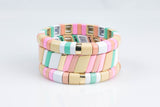 Large Stretchy Bracelet-Pastel Stack - 7-7.5- Wholesale Pricing Enamel Beads