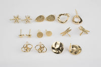 4-8pcs Gold Earring studs Earring findings High Quality Gold Plating